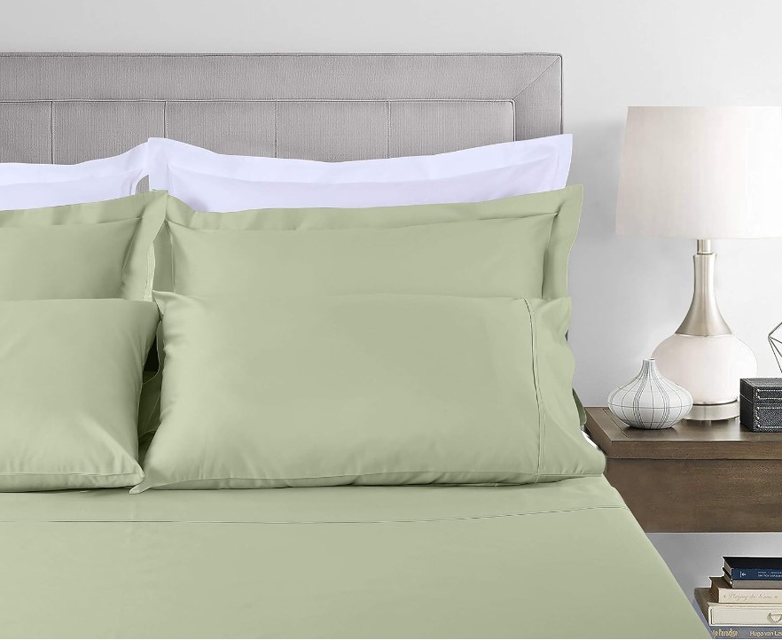 Hamilton Heights 4pc Solid Sheet Set Queen Sage