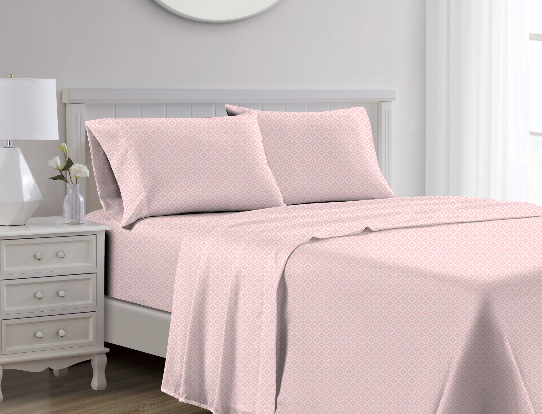 Jane 1000TC CVC Sheet Set Blush Twin