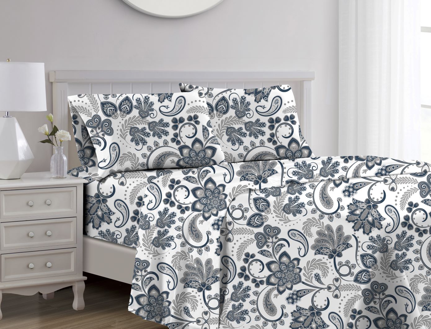 Jacobean Organic Cotton Printed Sheets Queen