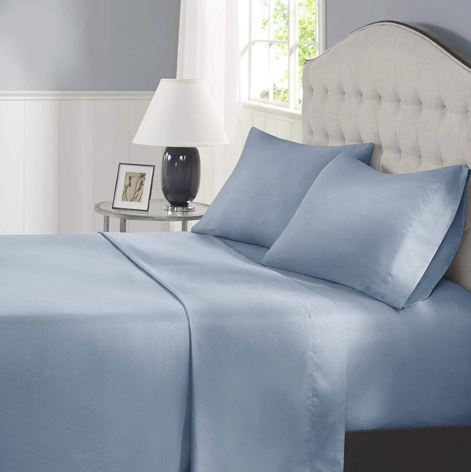 Modern Living 100% Pima Cotton 300TC Sheet Set Full Blue