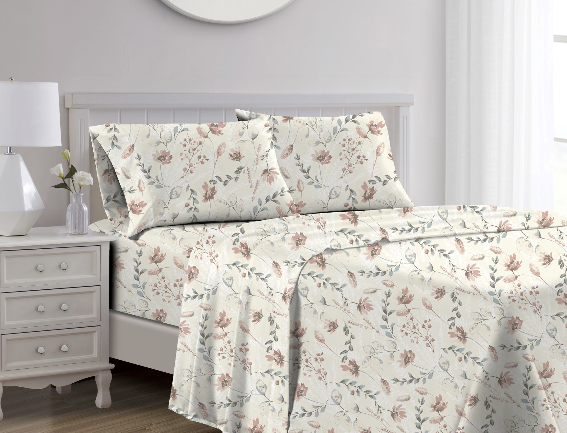 Petals Organic Cotton Printed Sheets King