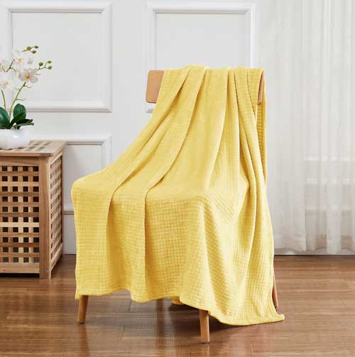 Jacquard Collection Square Throw 50"x70" Yellow