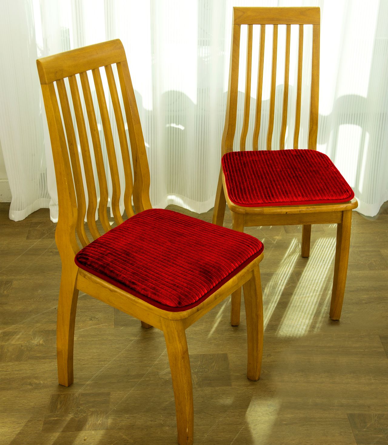 Stanley 2pk Flannel Stripe Chair Pad 16"x16" Red