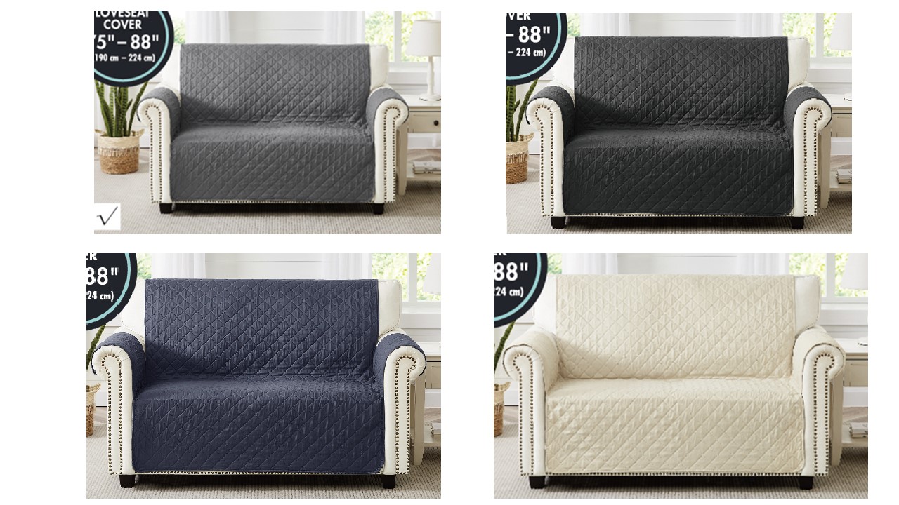 Blake Solid Love Seat Cover Assorted