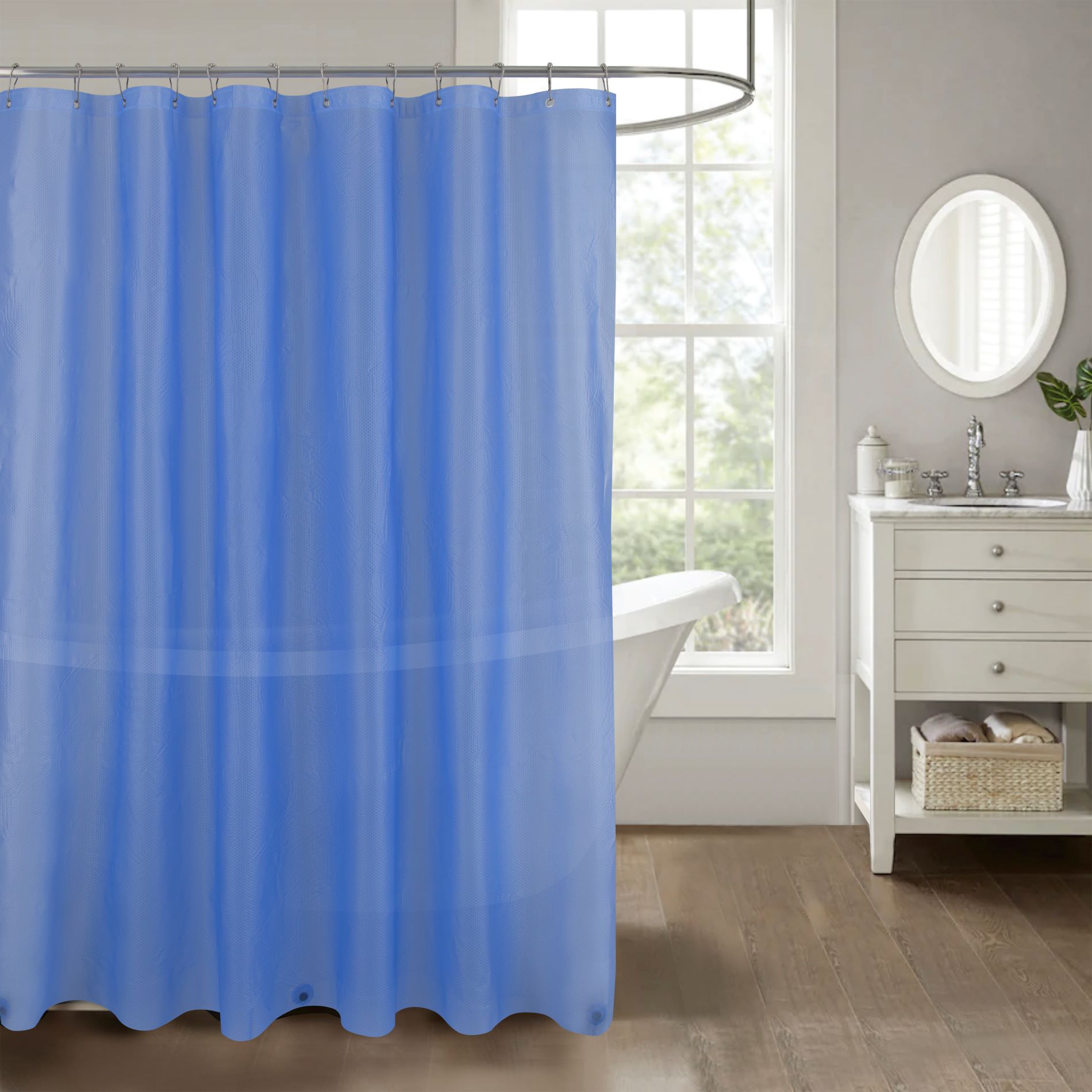 Ethan Home Dots Embossed Peva Liner Blue