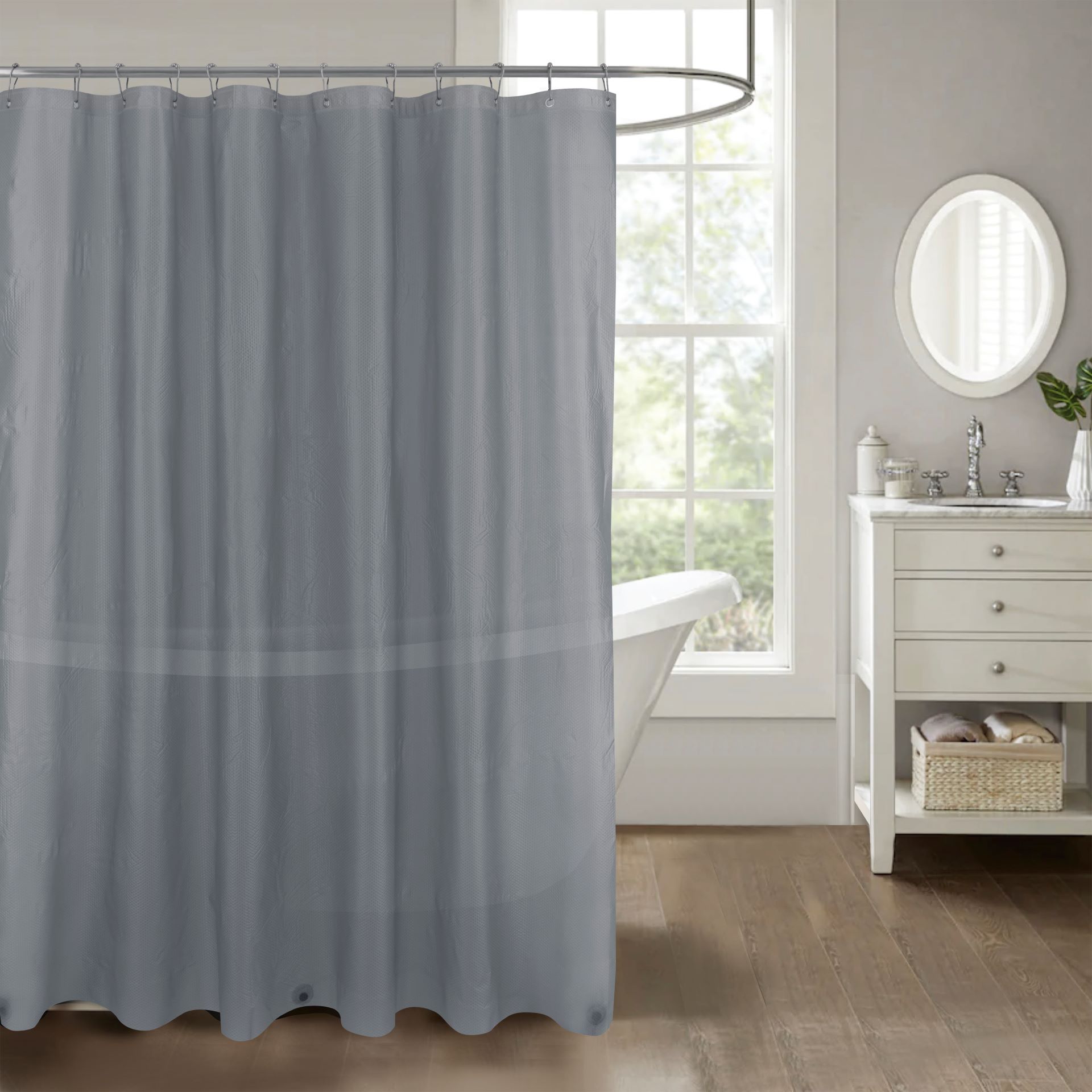 Ethan Home Dots Embossed Peva Liner Grey