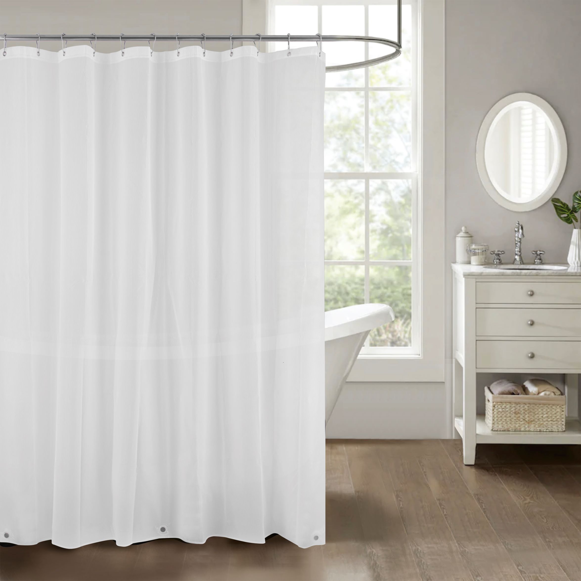 Ethan Home Stripe Embossed Peva Liner White