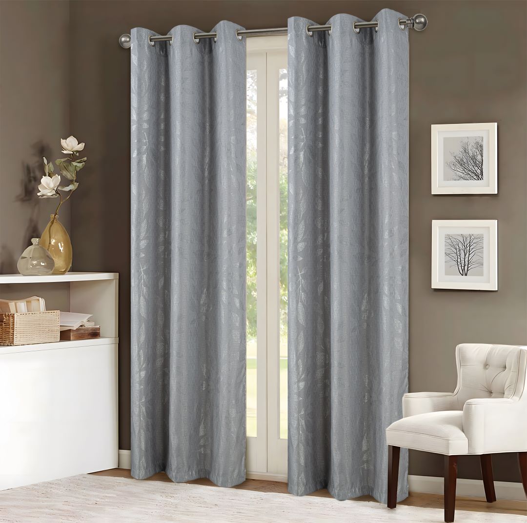 Bexley Foil Jacquard Grom Panel 84" Grey
