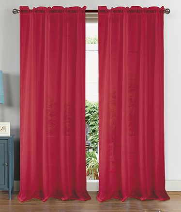 Astro Textured Rod Pocket Panel 90" Red