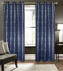 Aspen Metallic Blackout Grommet Panel 90" Navy