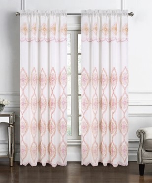 Arcadia Embroidered Panel 90" Pink