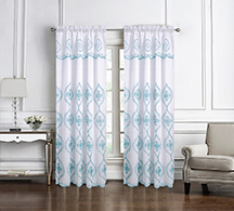 Arcadia Embroidered Panel 90" Teal