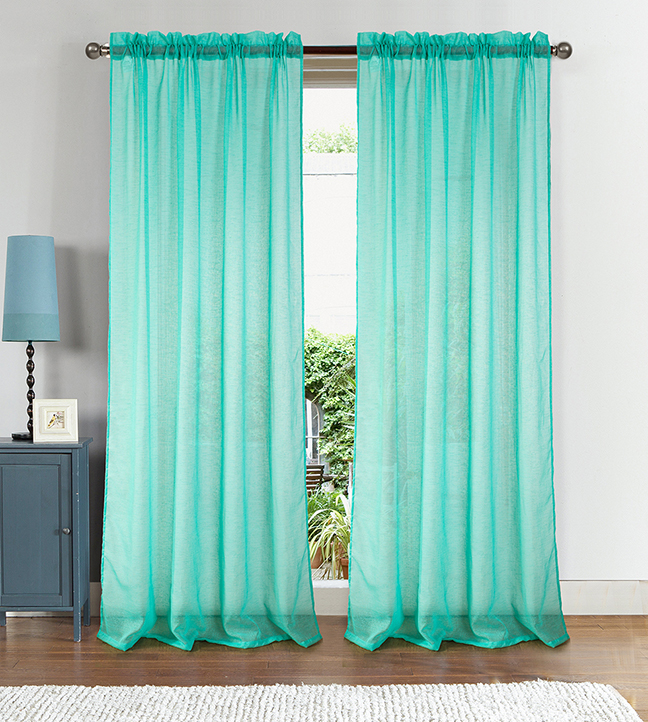 Astro Textured Rod Pocket Panel 84" Aqua