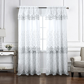 Bristol Embroidered Panel 90" Silver