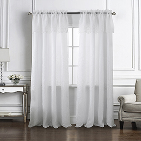 Bristol Embroidered Panel 90" White