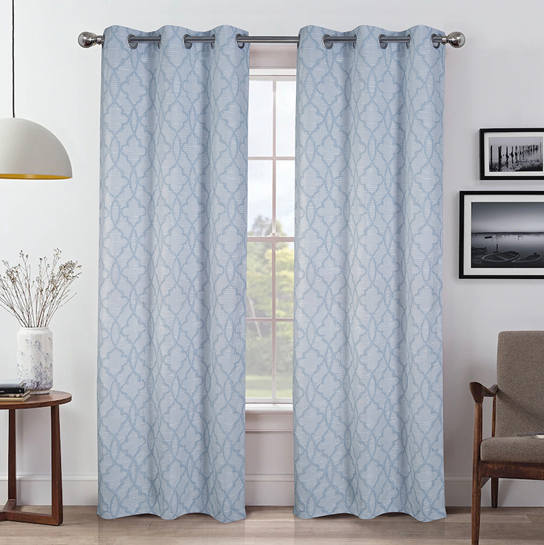 Brookfield Jacquard Grommet Panel 90" Dark Blue