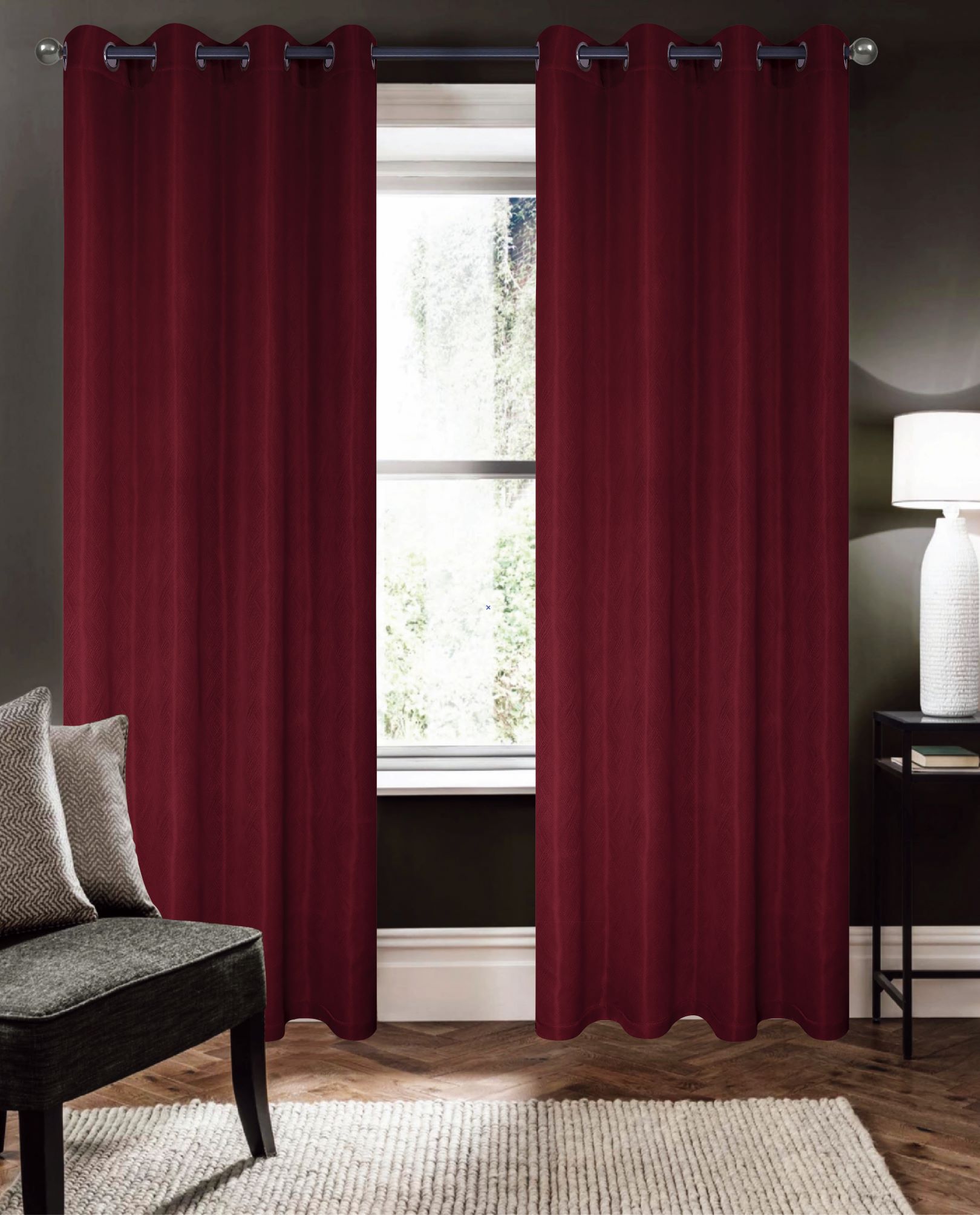 Barron 100% Blackout Grommet Panel 90" Burgundy