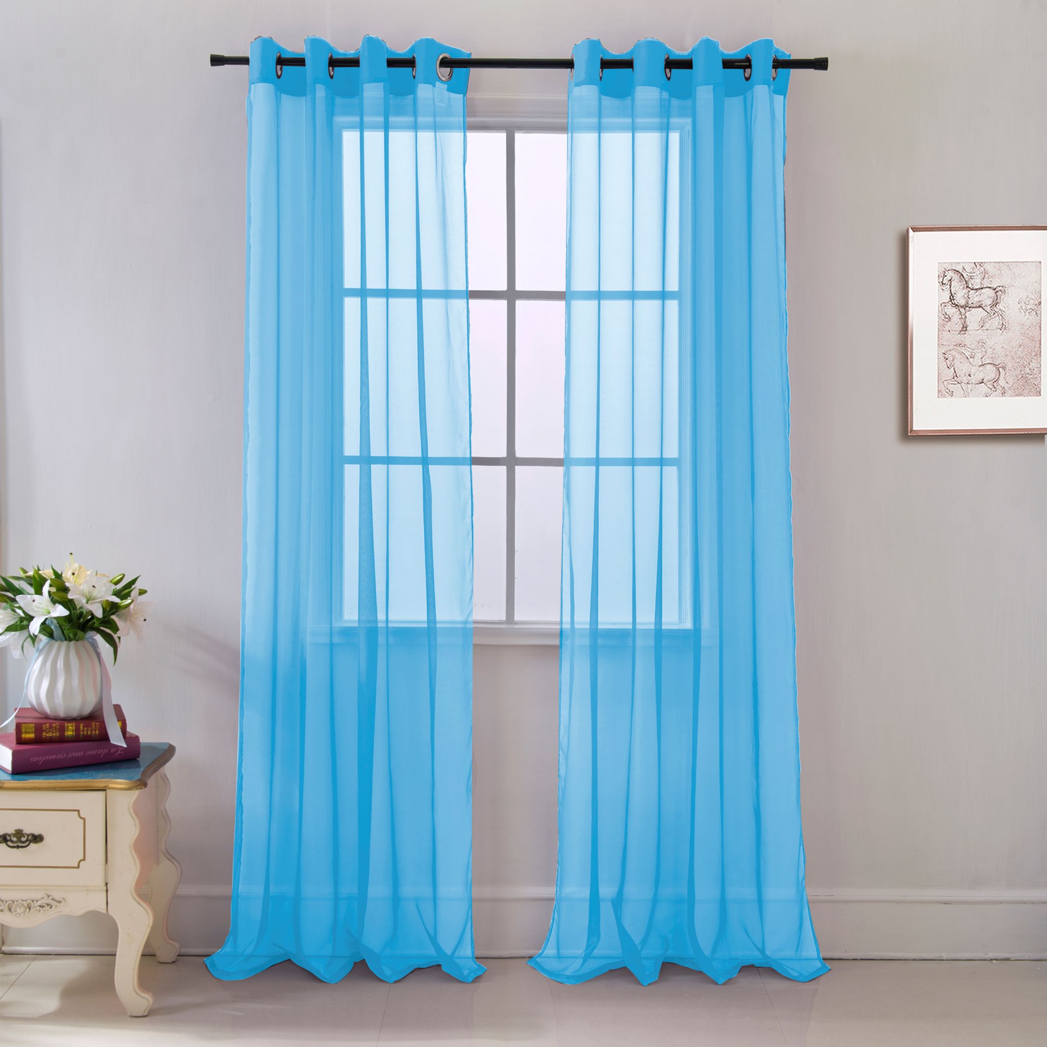 Cara Grommet Panel 84" Neon Blue