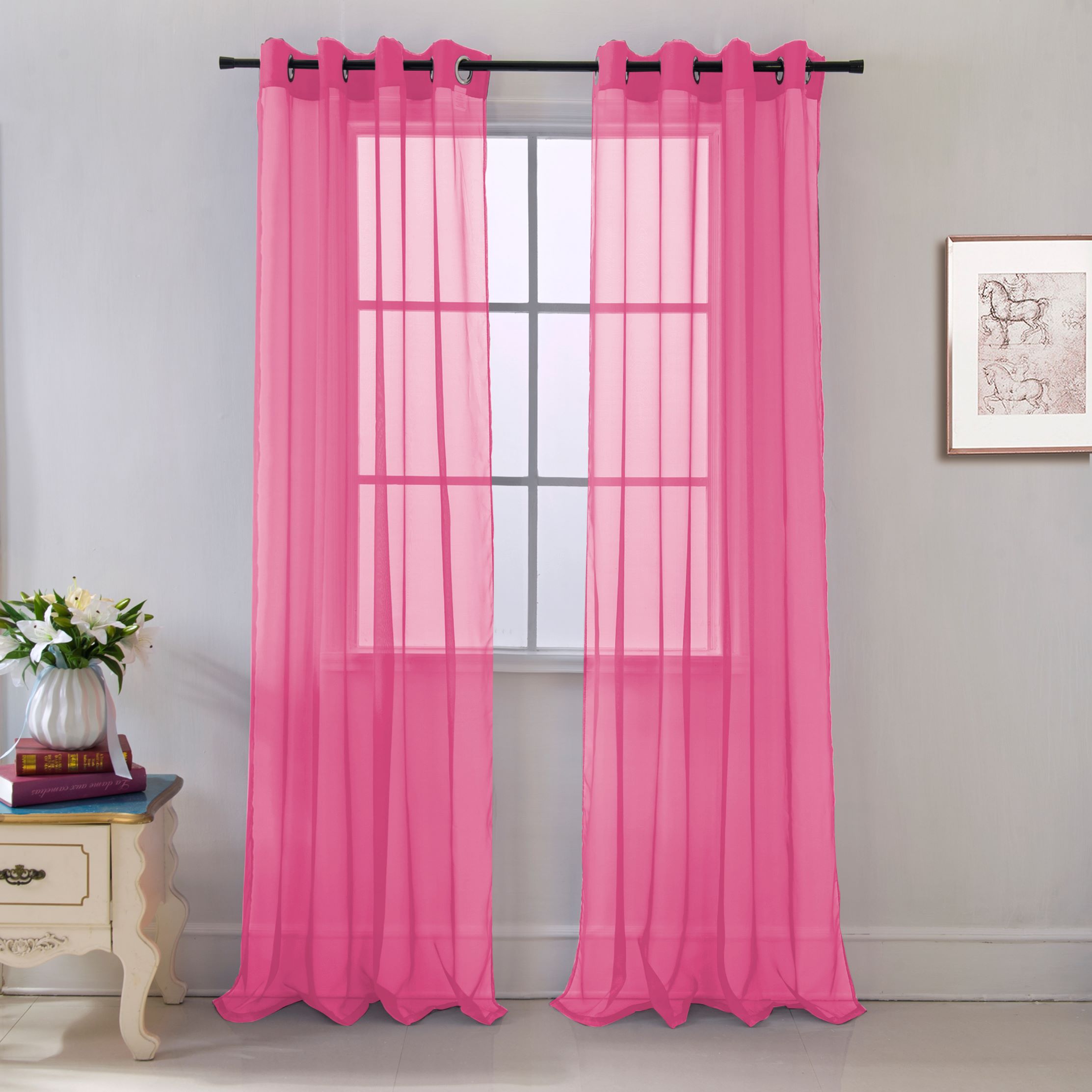 Cara Grommet Panel 84" Neon Pink