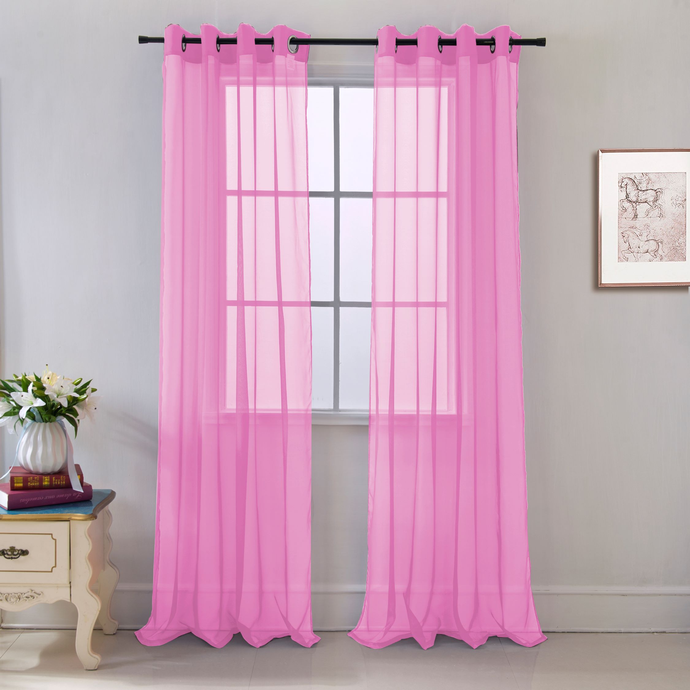 Cara Grommet Panel 84" Pink