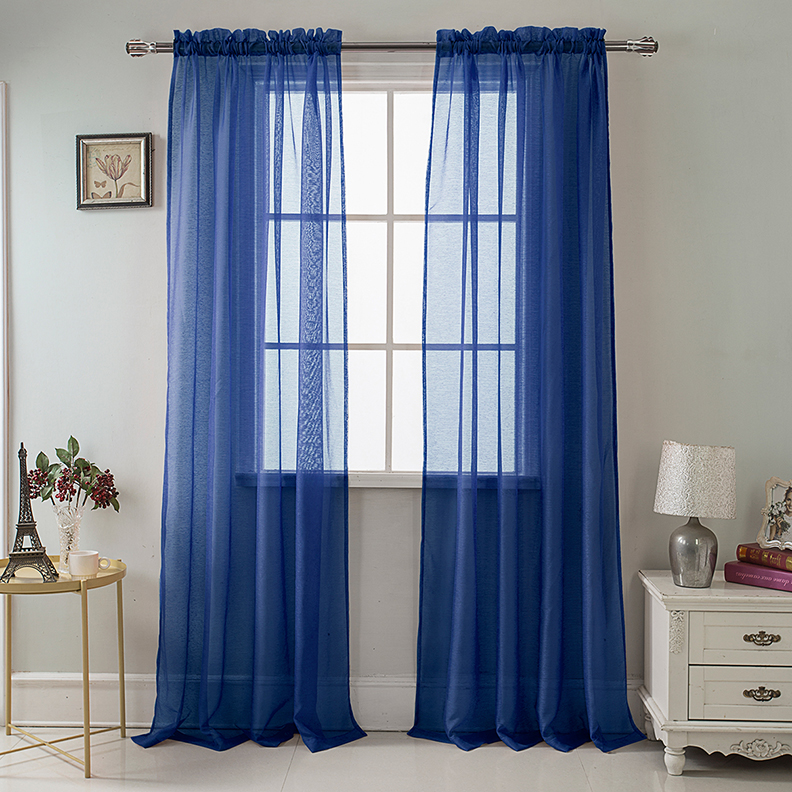 Celine Sheer Panel 90" Navy Blue