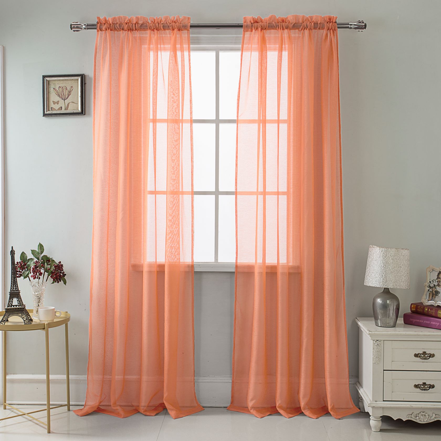 Celine Sheer Panel 90" Terracotta