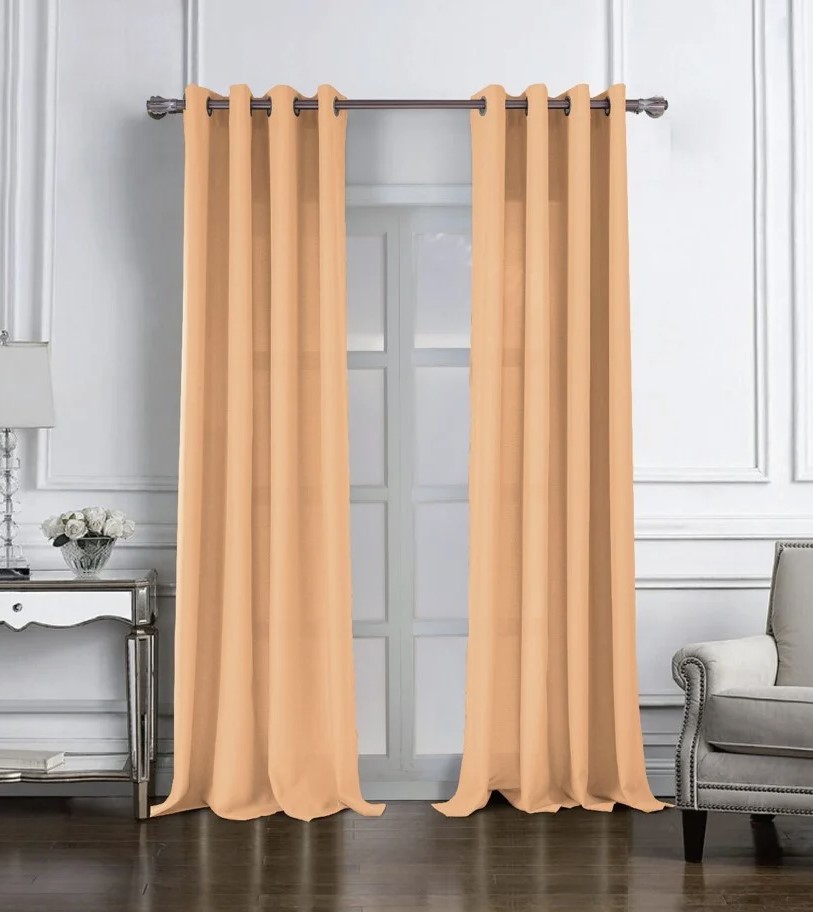 Cole Textured Grommet Panel 90" Peach