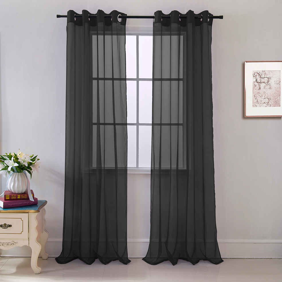 Cara Grommet Panel 90" Black