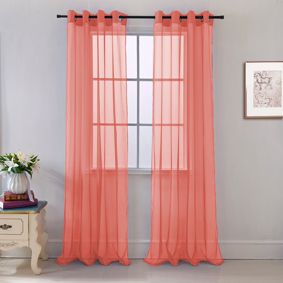 Cara Grommet Panel 90" Coral