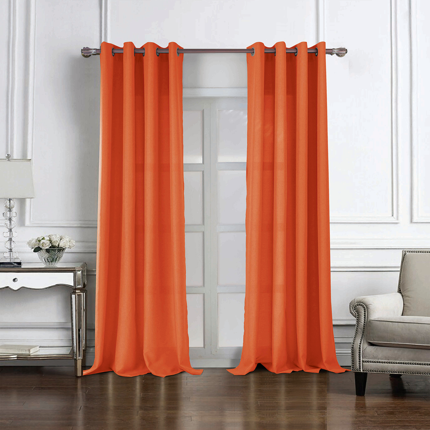 Cole Textured Grommet Panel 95" Orange
