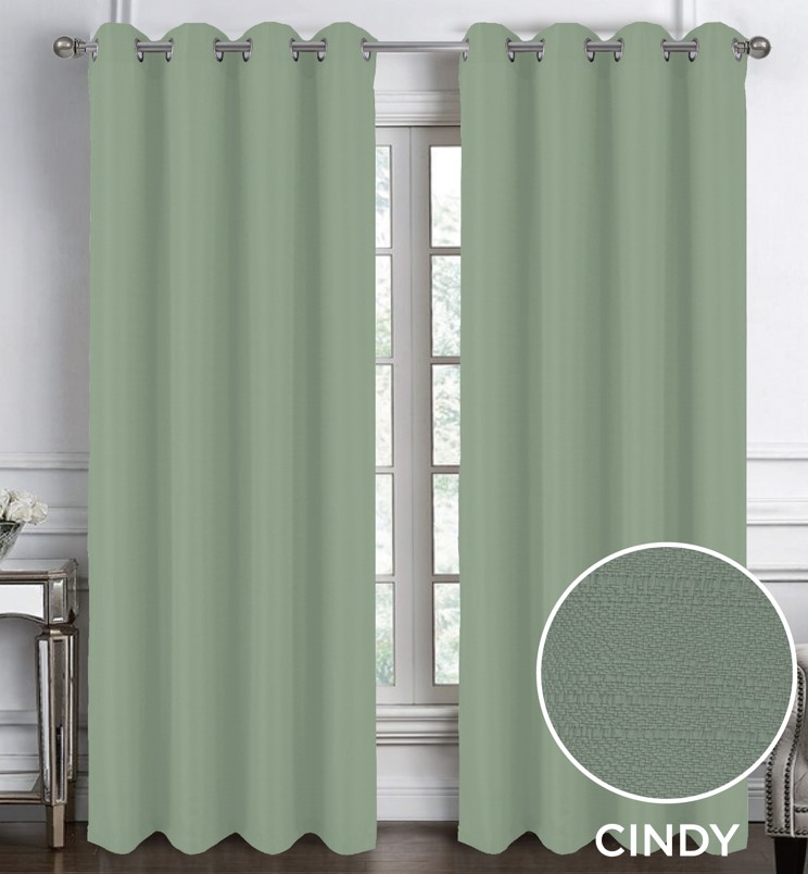 Cindy Textured Grommet Panel 84 Sage