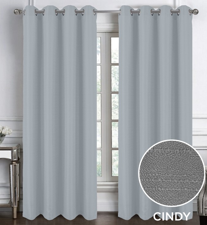 Cindy Textured Grommet Panel 84 Silver