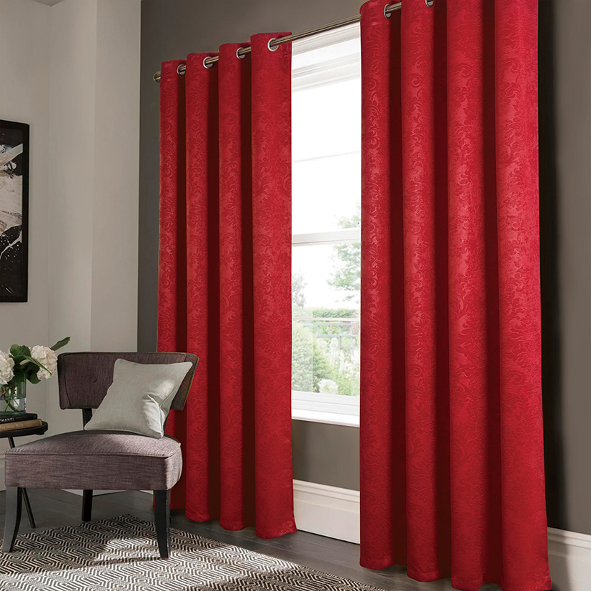 Dixon Embossed Blackout Grommet Panel 90" Red