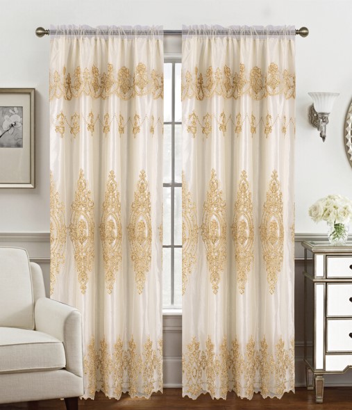 Daisy Emb 84 w/Att Val + Backing Beige/Gold