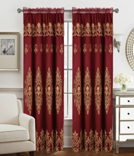 Daisy Emb 84 w/Att Val + Backing Brgndy/Gold