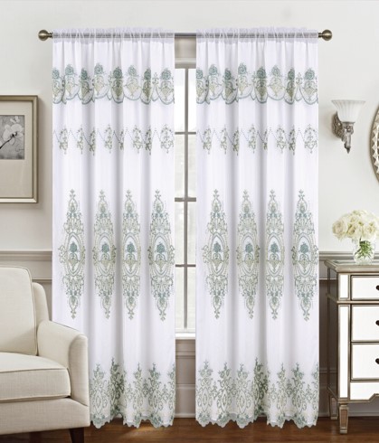 Daisy Emb 84 w/Att Val + Backing Ivory/Teal