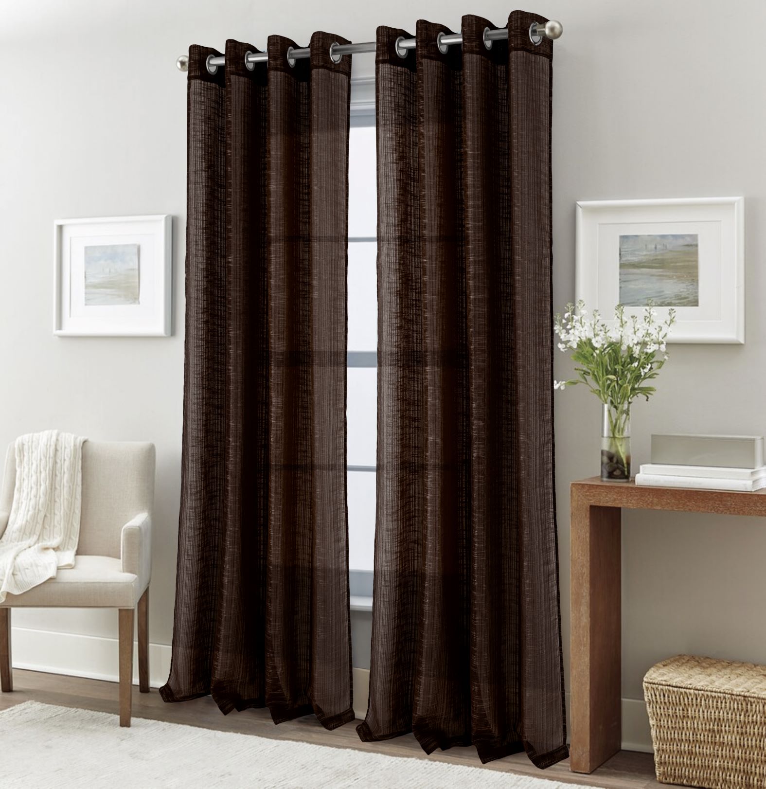 Dexter Linen Texture Grom Panel 84 Chocolate