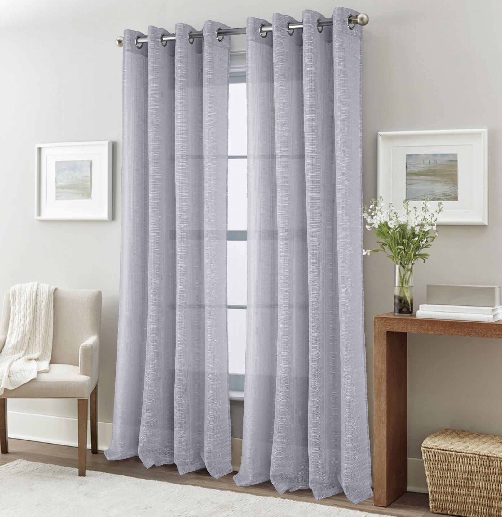 Dexter Linen Texture Grom Panel 84 Silver