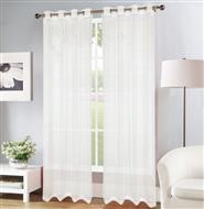 Erica Doily Stripe Grommet Panel 90" Beige