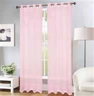 Erica Doily Stripe Grommet Panel 90" Blush