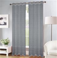Erica Doily Stripe Grommet Panel 90" Charcoal