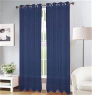 Erica Doily Stripe Grommet Panel 90" Navy