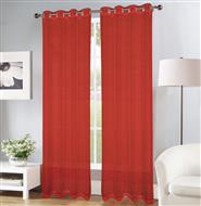 Erica Doily Stripe Grommet Panel 90" Red