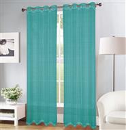 Erica Doily Stripe Grommet Panel 90" Teal