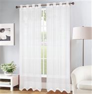 Erica Doily Stripe Grommet Panel 90" White