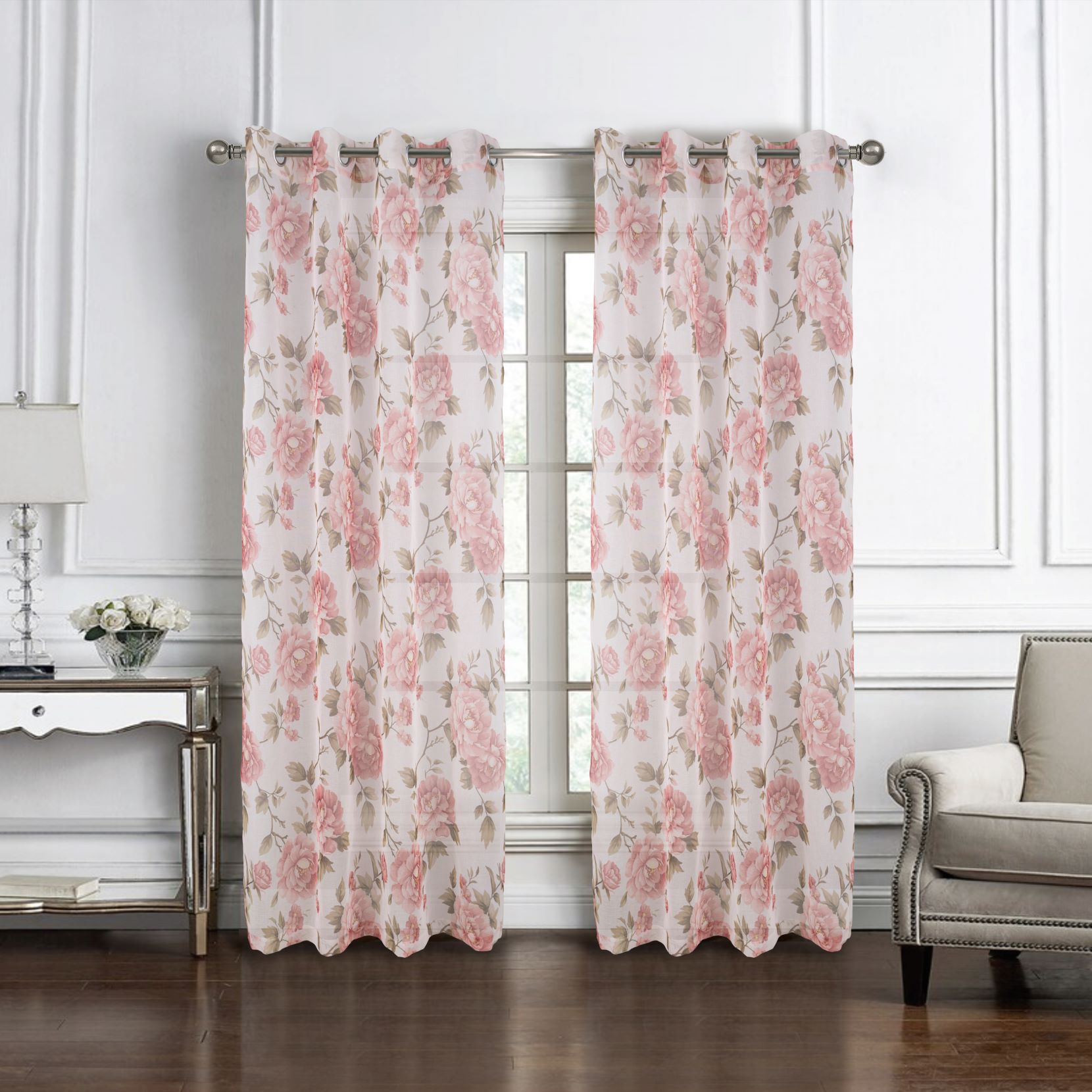 Ellie Printed Doily Grom Panel 95 Rose
