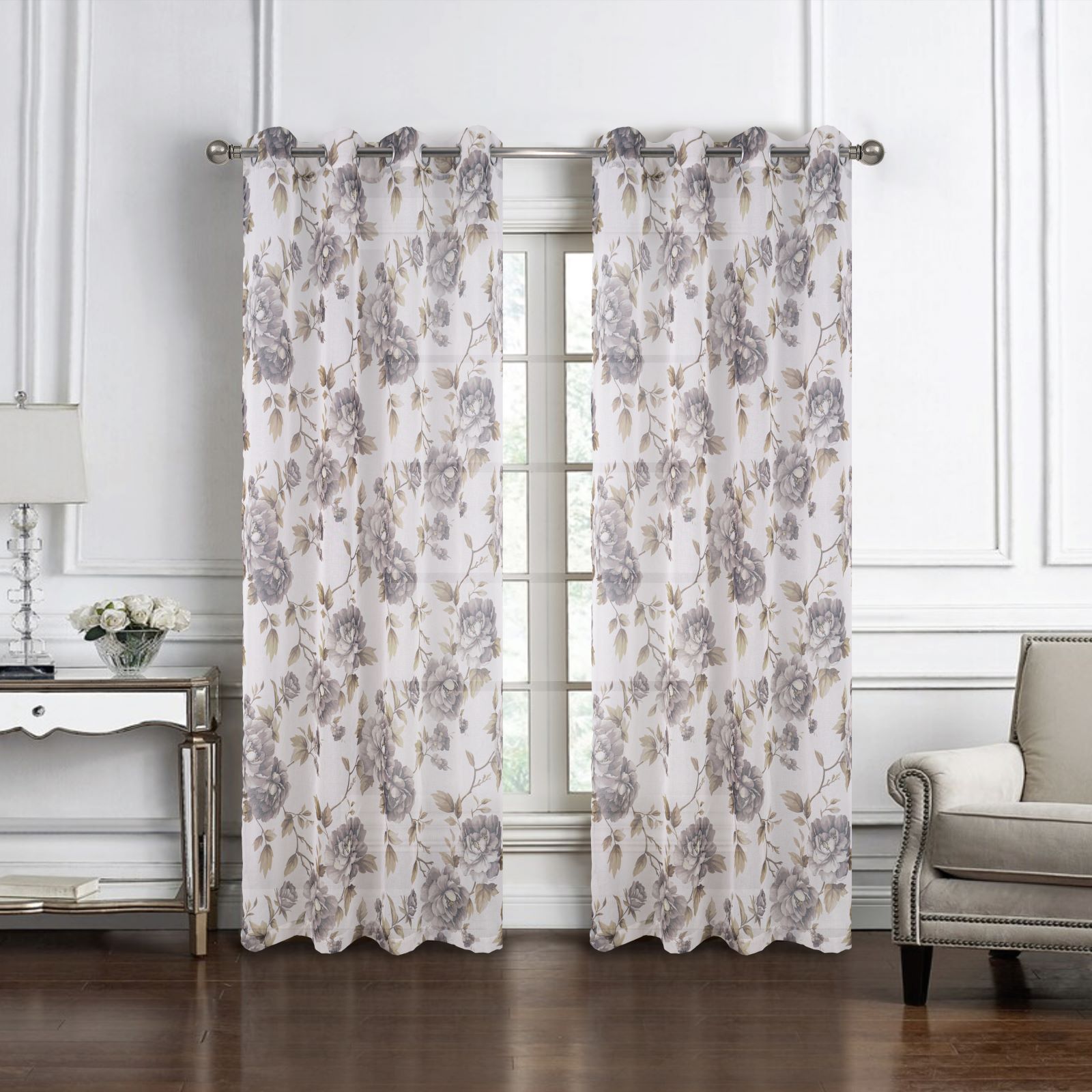 Ellie Printed Doily Grom Panel 95 Silver