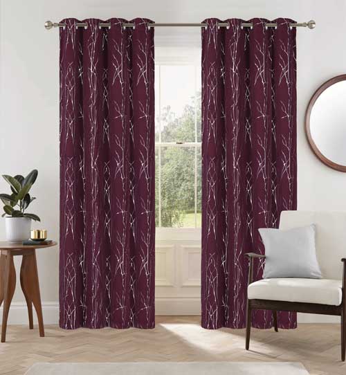 Forest Rubber Blackout Grommet Panel 90" Burgundy