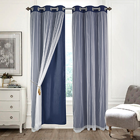 Hendrix 2pk Double Layer Blackout Grommet Panel Pair 63" Navy