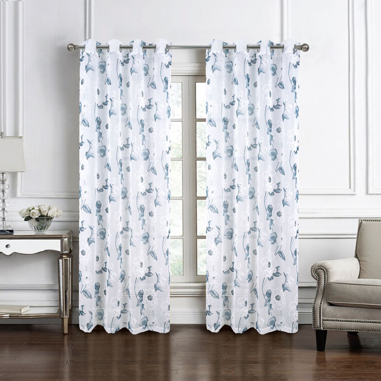 Jillian Rubber Print Doily Grom Panel 84 Blue